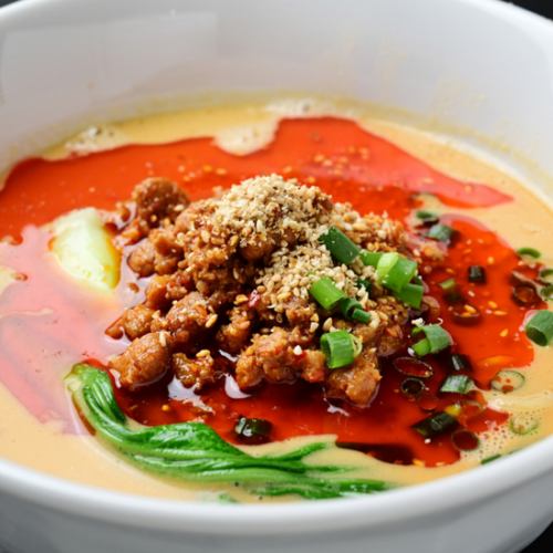 Homemade dandan noodles created through years of research by the head chef