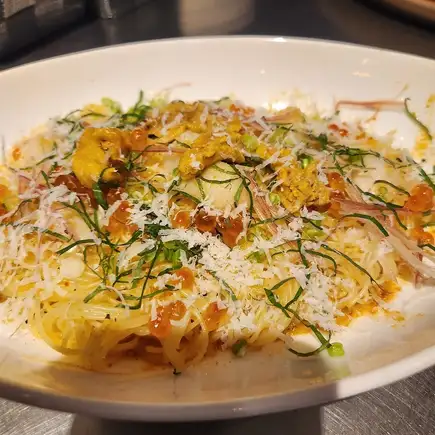 August Lunch Special! Cold Pasta Course with Sea Urchin and Salmon Roe ◆ 2980 yen (tax included)