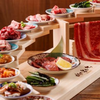 【歓送迎会・女子会】[料理のみ]全19品＋知多牛カーテンロース【肉の階段盛りコース】4000円