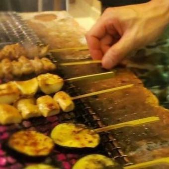 平日限定★おまかせ串焼き8種など全10品【120分飲み放題付き】(※金・土・日・祝前日は除く)