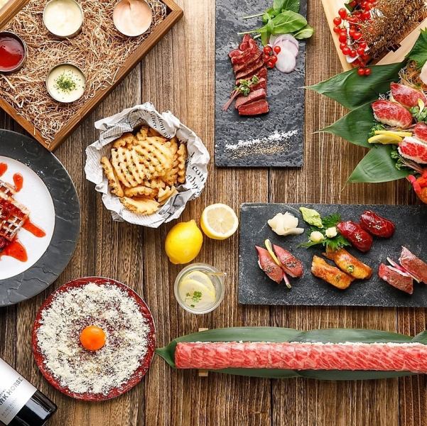 自慢の馬肉料理に牛のハラミステーキも♪120分飲み放題付コースがなんと4,000円！