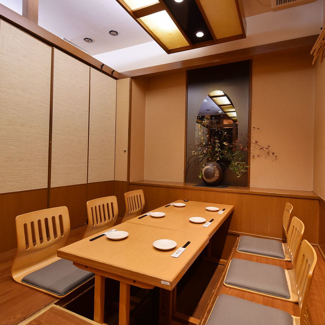 We have private rooms with tables and sunken kotatsu.
