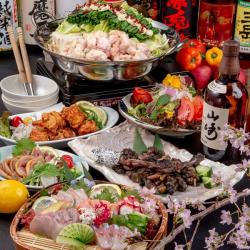 《お得!!》5000円(税込)刺盛・もつ鍋 120分飲み放題付コース 