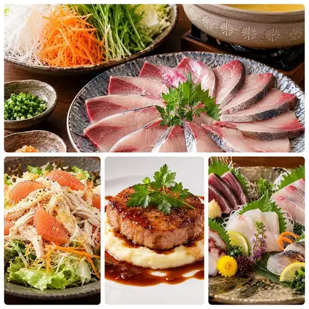 【11月12月 ぶりしゃぶ鍋と豚ヒレステーキの冬華コース 税込3500円】(+1500円で飲み放題)