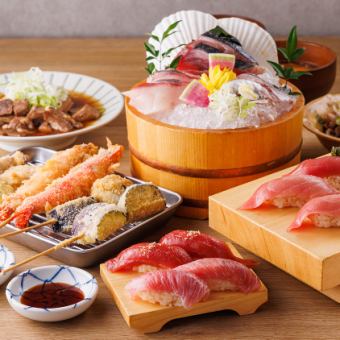 120分飲み放題 鮨と串カツのお手軽コース