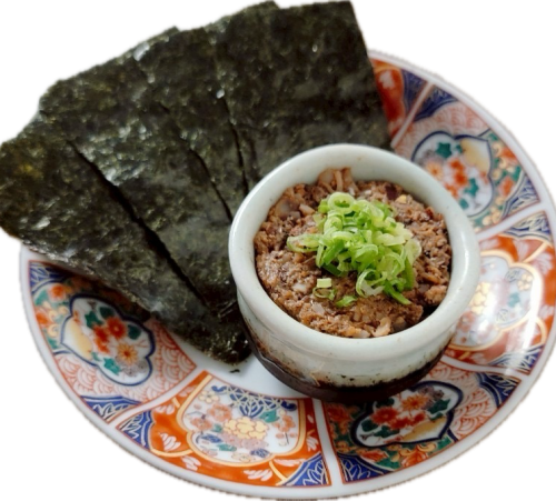 海苔で巻いて食べるなめろう