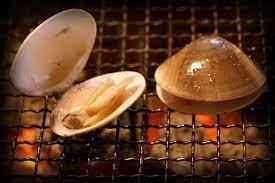 Charcoal-grilled white clam