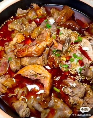 四川風緑豆デンプンの冷菜/鴨肉の四川風スパイシー煮