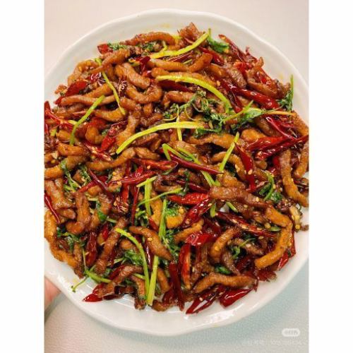 細切り豚肉のカリカリ炒め/ラムチョップのクミン炒め