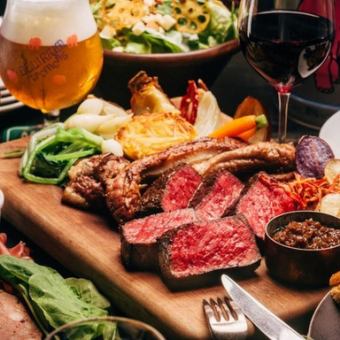 ★歓送迎会向け人気No.1ゆったり食べ飲み放題『特選サーロインステーキ豪華コース』7000⇒6000円