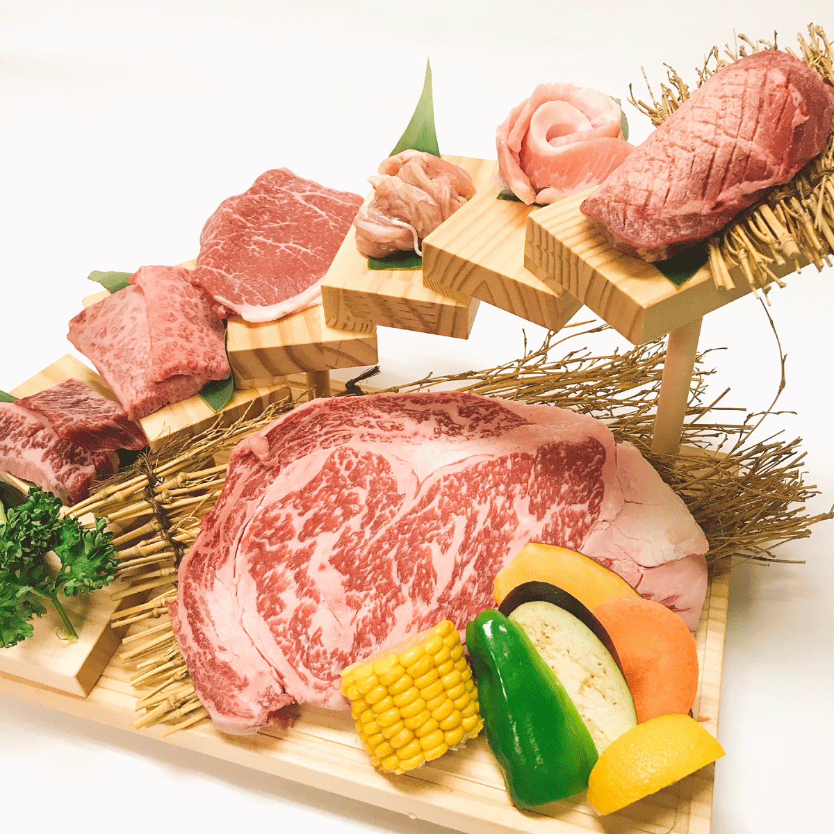 Luxury Wagyu beef with large Japanese black beef steak