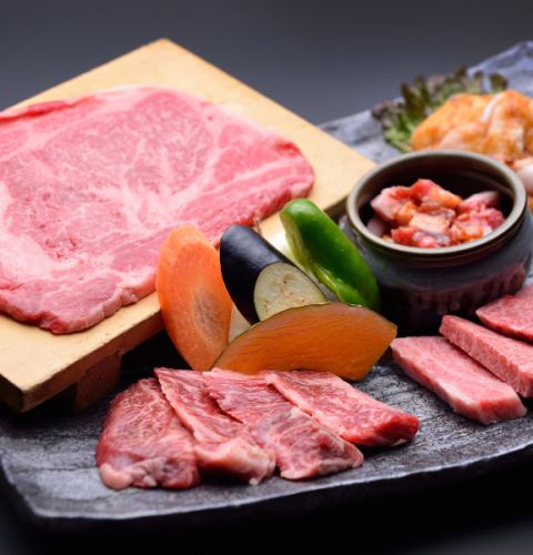 ご飯&デザートが選べる♪特大プレート和牛盛付きコース4400円相当⇒3600円