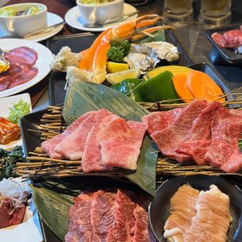 ネット予約限定★黒毛牛とズワイ蟹の贅沢コース★冬の味覚★飲み放題100分付★6,000円