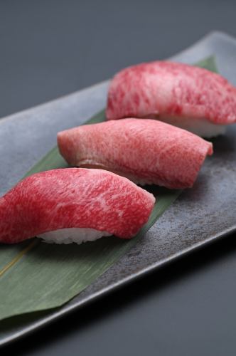 炙り牛肉寿司3種盛合せ