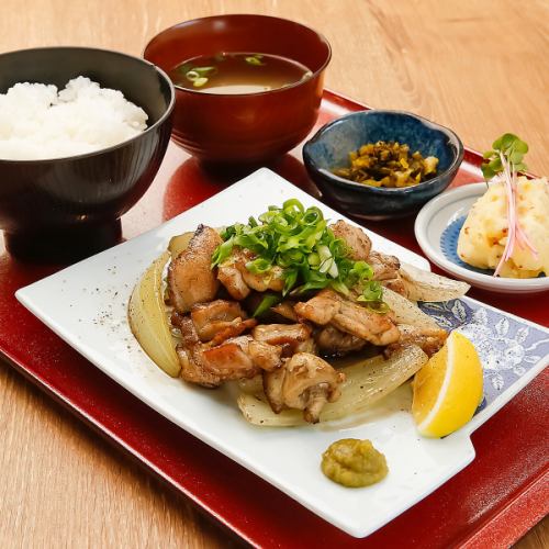 鶏の炭炙り定食