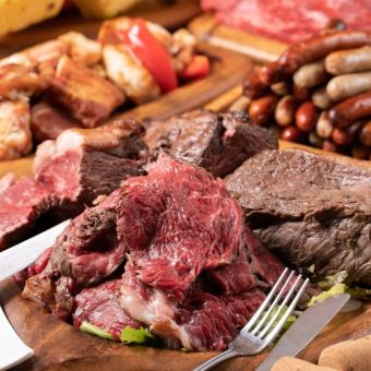 [2 hours all-you-can-drink included] All-you-can-eat churrasco of 3 kinds! Beer garden course with BBQ [6000 yen → 5000 yen]