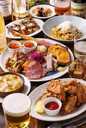 【カジュアル忘新年会コース】豪華前菜盛り合わせ×ピザ×パスタ※料理のみ