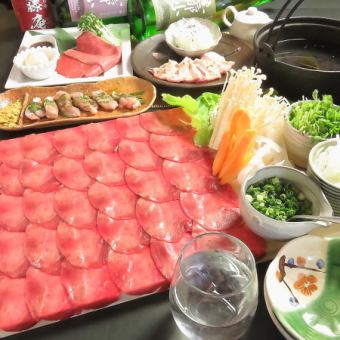 【핫 페퍼 한정】 사치 쇠고기 탄 샤브샤브 코스 4500 엔 → 3980 엔 (+1680 엔으로 90 분 음방 포함)