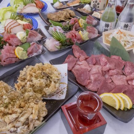 [All-you-can-drink draft beer course] 9 dishes including assorted sashimi and 4 kinds of yakitori + 2 hours of all-you-can-drink for 5,500 yen