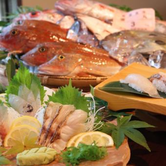 [仅限午餐宴会★12:00~/10人~] 正宗握寿司/天妇罗、生鱼片拼盘 2小时无限畅饮 5,000日元