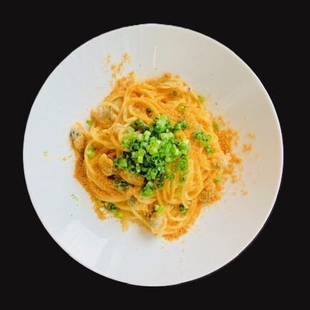 Dried mullet roe, green yuzu and clams