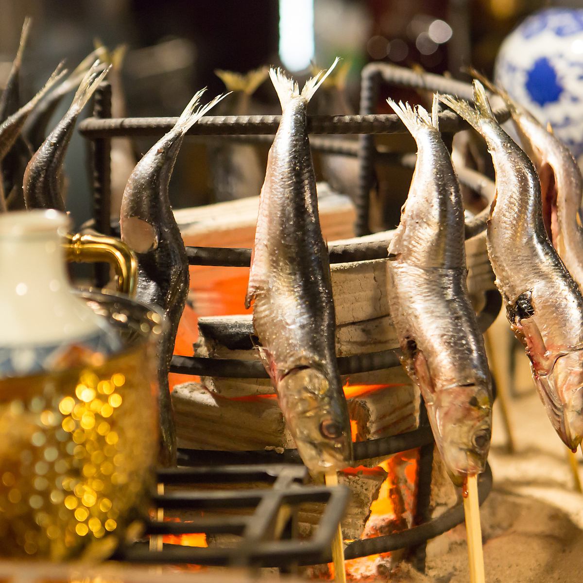 Large sardines, giant shrimp, and other seasonal fish grilled over an open hearth!