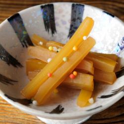 Celery pickled in ponzu sauce