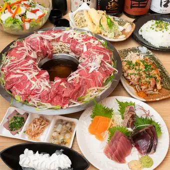 【金・土・祝前日でも3時間】上州牛と黄金軍鶏の極み　6000円