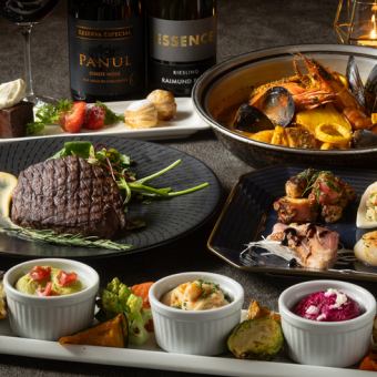 圣诞限定“烛光之夜”（12月24日至25日）5道菜，共9000日元（含税）