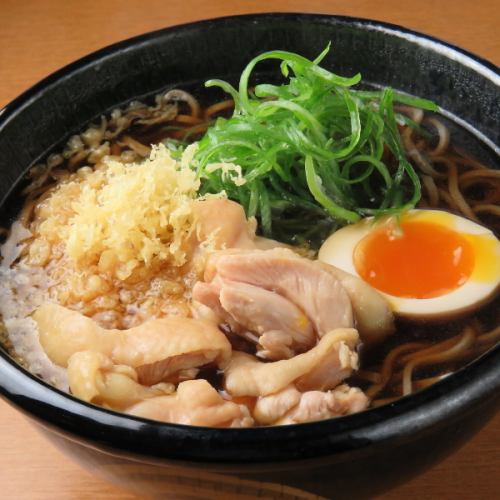 Kinsou chicken and Tsukimi egg soba noodles