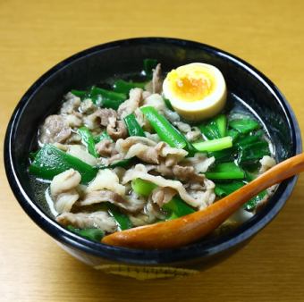 Soba noodles with Miyazaki beef and Kujo green onions