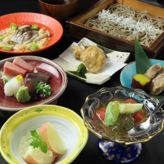 A plan where you can casually enjoy authentic Japanese cuisine such as salted bonito, fried Ena chicken, and ginger-fried Chita Sangen pork