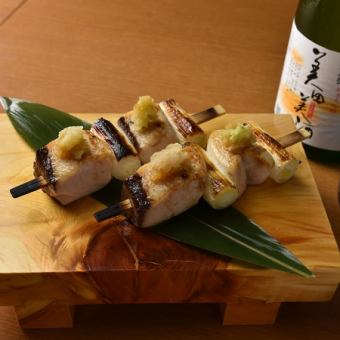 ブリと葱の白焼山葵おろし（一串）