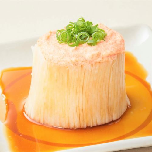 Daikon pillar with cod roe sauce