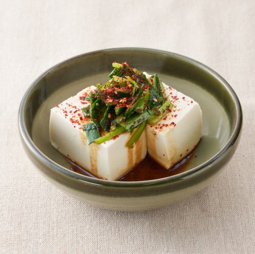 Cold tofu served with homemade sauce