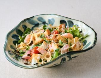 Caesar salad with lots of ingredients
