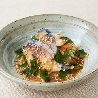 Marinated mackerel with Rikyu sauce
