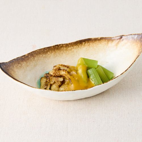 鶏皮とふき味噌