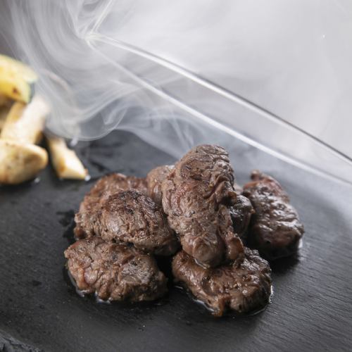 Beef fillet cube steak, instant smoked