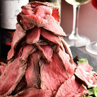 SNS-worthy roast beef tower and exquisite BBQ charcoal-grilled 10 dishes ★Memoir course★ 3 hours all-you-can-drink included 4000 yen