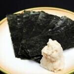 Mountain wasabi and roasted seaweed from Tokoro Town