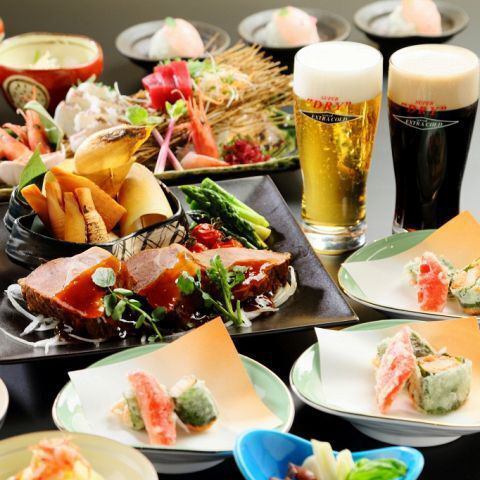 季節に合わせた飲み放題付コースをご用意。宴会にぴったりです◎