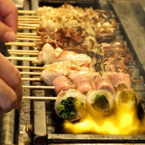 Reasonably priced local chicken produced in the prefecture with a focus on quality.Our prized skewers start at 80 yen.