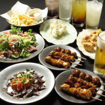 名物半身から揚げや焼き鳥など2時間飲み放題付7品5000円！嬉しい生ビール付き！！ 