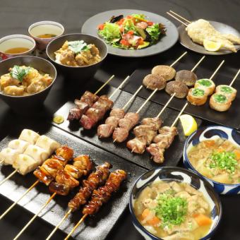通常のメニューに無い焼鳥など・・・2時間飲み放題付13品6000円！嬉しい生ビール付き！！