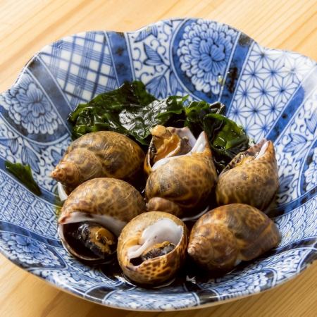 鳥皮ポン酢/バイ貝旨煮/サメ軟骨梅和え