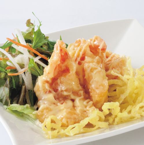 Stir-fried large shrimp with special mayonnaise 4 pieces