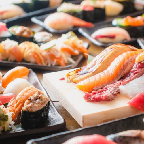 All-you-can-eat 16 types of nigiri sushi
