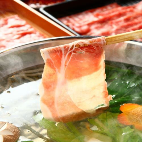 All-you-can-eat pork shabu-shabu and sukiyaki 90 minutes 1799 yen 120 minutes 2249 yen