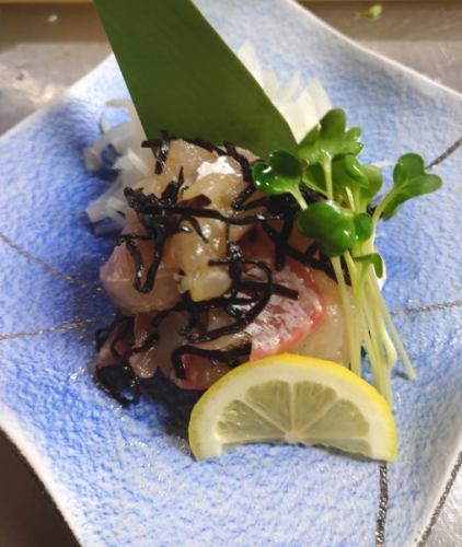 Red sea bream with salted kelp and lemon